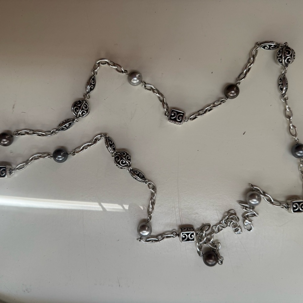 Brighton Silver and Black Beaded Necklace